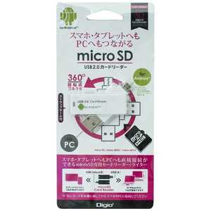 ナカバヤシ カードリーダー microSD専用 Digio2 ホワイト (USB2.0/1.1 /スマホ対応) CRW-DMSD64W