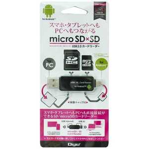 ナカバヤシ USB2.0 microUSBカードリーダー ブラック CRWDSD63BK