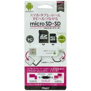 ナカバヤシ USB2.0 microUSBカードリーダー ホワイト CRWDSD63W