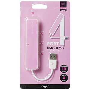 ナカバヤシ USB2.0ハブ｢4ポｰト･バスパワｰ･Mac/Win｣ピンク UH-2374
