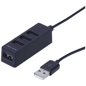 ナカバヤシ USBハブ ブラック [USB2.0対応/4ポｰト] UH-2404BK