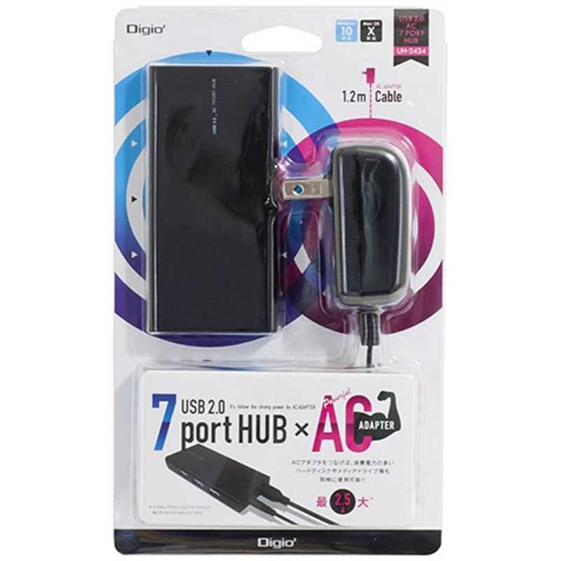 ナカバヤシ ナカバヤシ USB2.0ハブ[7ポート･セルフパワー･Mac/Win]Digio2 ブラック UH-2434 UH-2434