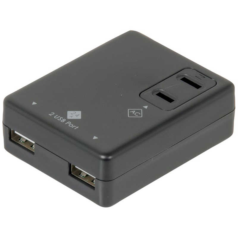 ナカバヤシ ナカバヤシ スマホ用USB充電コンセントアダプタ+コンセント 2.4A Digio2 ブラック TAP-U002BK TAP-U002BK
