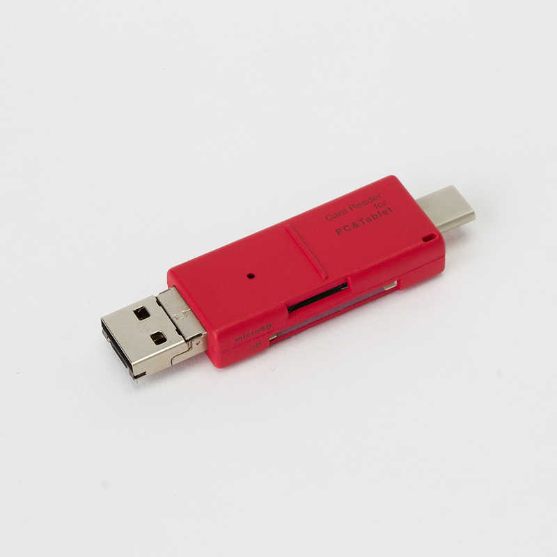 ナカバヤシ ナカバヤシ カードリーダー microSD/SDカード専用 Digio2 レッド (USB2.0) CRW-TCMSD72R CRW-TCMSD72R
