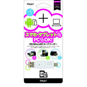 ナカバヤシ カードリーダー microSD/SDカード専用 Digio2 ホワイト (USB2.0) CRW-TCMSD72W ナカバヤシ カードリーダー microSD/SDカード専用 Digio2 ホワイト (USB2.0) CRW-TCMSD72W