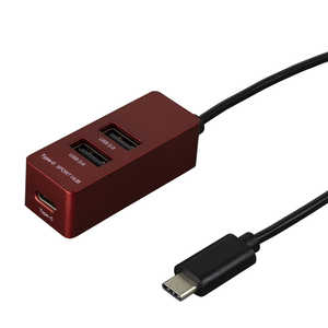 ナカバヤシ Type-C USB2.0 3ポートハブ 120cm UH-C2463
