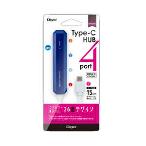 ナカバヤシ USB2.0 Type-C 4ポｰトハブ UH-C2474BL