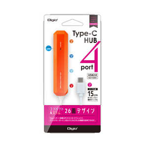 ナカバヤシ USB2.0 Type-C 4ポｰトハブ UH-C2474DD