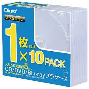 ナカバヤシ 10枚収納 Blu-ray CD DVDプラケース スリムタイプ(1枚×10) CD-084-10