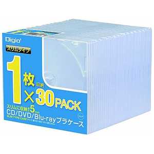 ナカバヤシ 30枚収納 Blu-ray CD DVDプラケース スリムタイプ(1枚×30) CD-084-30