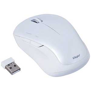 ナカバヤシ Digio2 ワイヤレスBlueLEDマウス[2.4GHz USB・Win/Mac](5ボタン・ホワイト) ホワイト MUSRKF118W