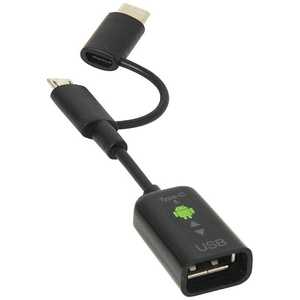 ʥХ䥷 0.1m[USB-C+micro USB ᥹ USB-A]Ѵץ ֥å ZUH-CMBAR201BK