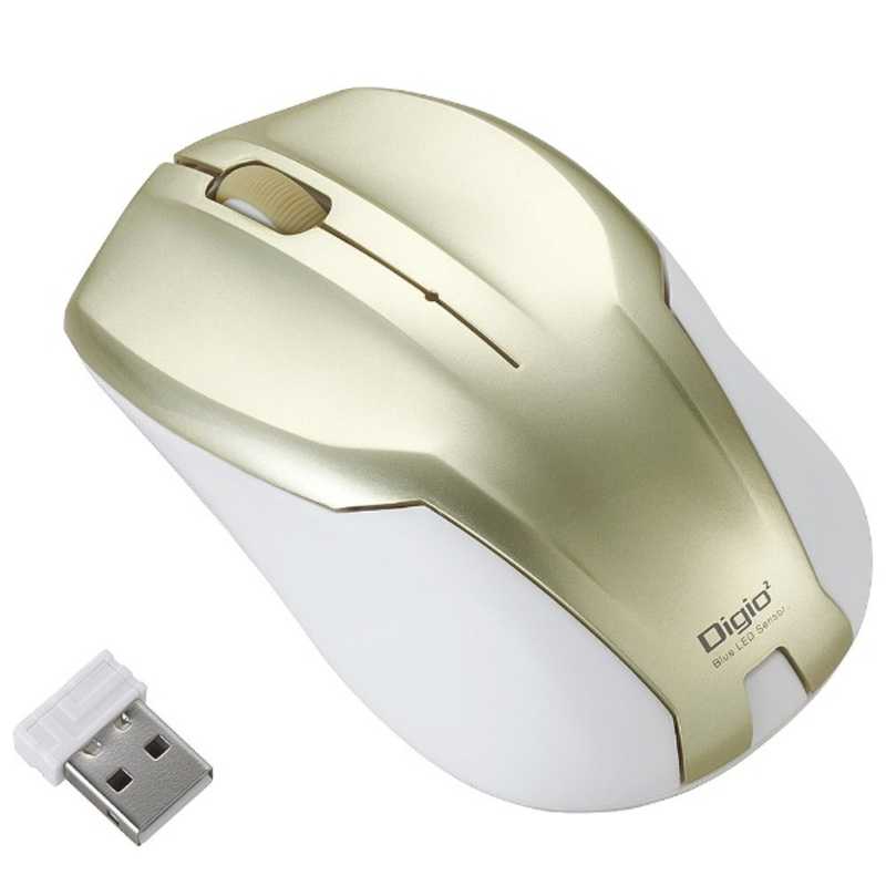 ナカバヤシ ナカバヤシ マウス Digio2 ゴールド [BlueLED /無線(ワイヤレス) /3ボタン /USB] MUS-RKT125GL MUS-RKT125GL