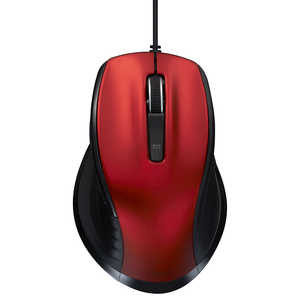 ナカバヤシ マウス Digio2 F_line Lサイズ [BlueLED /有線 /5ボタン /USB] レッド MUS-RKF148R レッド