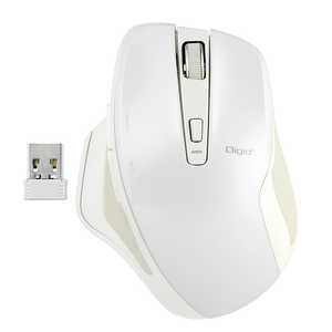ナカバヤシ マウス Digio2 Just Fit Curve Mサイズ [BlueLED /無線(ワイヤレス) /5ボタン /USB] ホワイト MUS-RKF155W