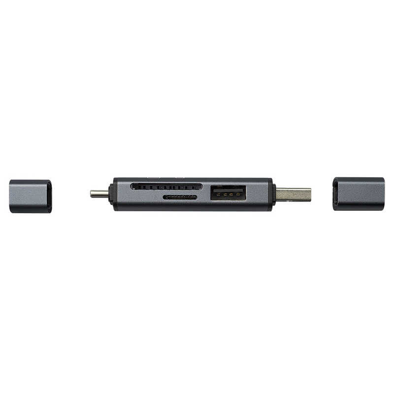 ナカバヤシ ナカバヤシ アルミカードリーダー USB2.0 Type-C&A (グレー) CRWDCSD75GY CRWDCSD75GY