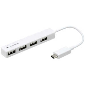 ナカバヤシ USB-C → USB-A 変換ハブ ホワイト [バスパワー /4ポート /USB2.0対応] UH-C2524W