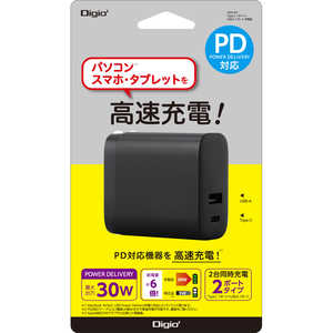 ʥХ䥷 30W PDб USBType-C 1ݡ/USB-A 1ݡȽŴ [2ݡ/USB Power Deliveryб] JYUACU07BK