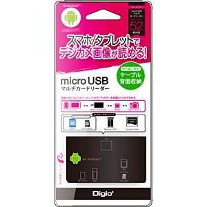 ナカバヤシ 44+8メディア対応 Android用microUSBマルチカードリーダー ブラック［スマホ・タブレット対応] CRW-M5M57BK
