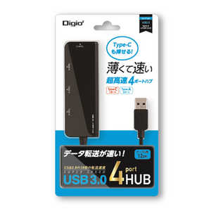 ナカバヤシ USBハブ UH-3164BK Type-C対応 ブラック [USB3.0対応 /4ポｰト]