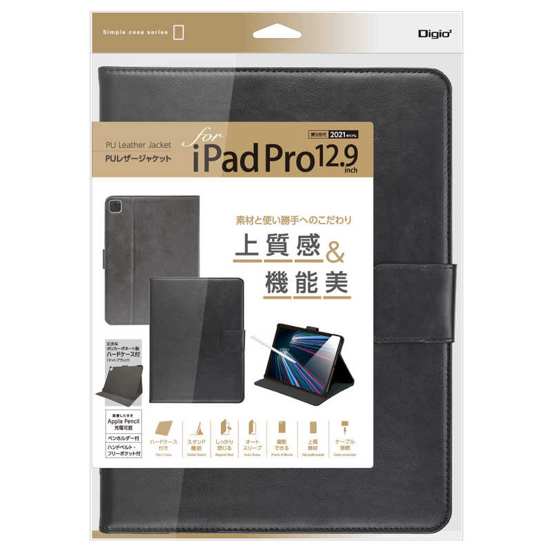 ナカバヤシ ナカバヤシ PUレザージャケット iPadPro12.9インチ(2021)用 TBCIPP2118BK TBCIPP2118BK