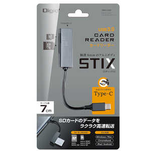 ナカバヤシ USB2.0 Type-CアルミSDカードリーダー CRWCSD81GY