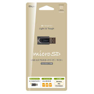 ナカバヤシ 小型USB2.0 microSDアルミカードリーダー･ライター [USB2.0] CRWMSD83GY