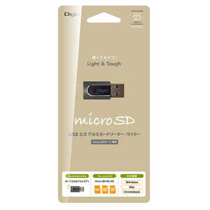 ナカバヤシ アルミカードリーダー ライター 小型USB2.0 microSD (USB2.0) CRWMSD83GY