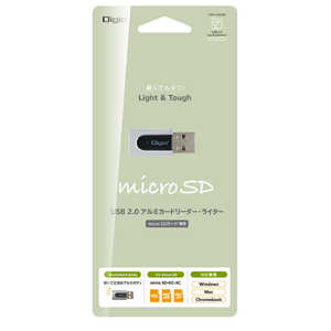 ナカバヤシ 小型USB2.0 microSDアルミカードリーダー･ライター [USB2.0] CRWMSD83SL