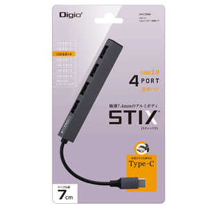ʥХ䥷 USB-C  USB-A Ѵϥ STIX (Chrome/Android/iPadOS/Mac/Windows11б) 졼 [Хѥ /4ݡ /USB2.0б] UHC2584GY