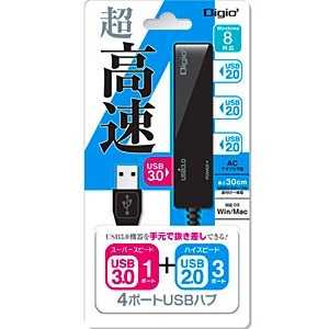 ナカバヤシ USB3.0ハブ(USB3.0×1ポｰト+USB2.0×3ポｰト･バスパワｰ) UH-3014