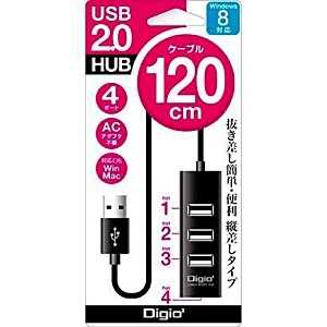 ナカバヤシ USB2.0ハブ ケｰブル一体型(4ポｰト･バスパワｰ･ブラック) UH-2314N