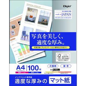 ナカバヤシ 適度な厚みのマット紙 A4 100枚 JPXG2A4100