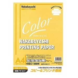 ナカバヤシ コピー&プリンタ用紙(A4サイズ･100枚) HCP‐4101‐Y (イエロｰ)