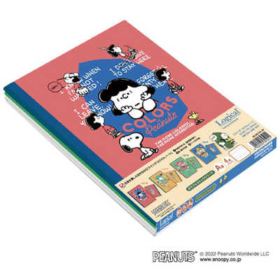 シャカシャカノート　セット売り ナカバヤシ ロジカルノート セミB5 スヌーピー カラフルコミック 4P