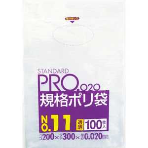 日本サニパック スタンダートポリ袋11号(0.02)透明100枚 LT11_