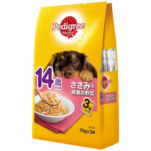 エムジェイラボ ペディグリー14歳から用ささみ & 緑黄色野菜70g×3袋 エムジェイラボ ペディグリー14歳から用ささみ & 緑黄色野菜70g×3袋