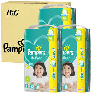 P & G Pampers (パンパース)さらさらケア テープ / ウルトラジャンボ L 68枚 (9-14kg)×3コ【ケース販売】 ケース サラサラケアL68ケ
