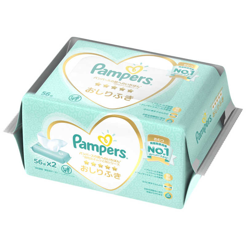 P＆G P＆G Pampers(パンパース) 肌へのいちばん おしりふき 56枚×2個〔おしりふき〕  