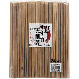 やなぎプロダクツ スス竹天削箸24cm裸100膳 