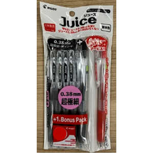 パイロット ジュース ボールペン 0.38mm 超極細 ブラック5本パック+レッド1本 P-LJUUFIB-5BTKR パイロット ジュース ボールペン 0.38mm 超極細 ブラック5本パック+レッド1本 P-LJUUFIB-5BTKR