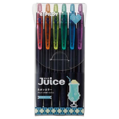 パイロット ゲルインキボールペン Juice 0.5mm ネオンカラー6色セット