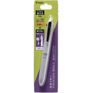 パイロット パック フリクションボールスイッチ 3色0.38mm＋油性ボールペン0.5mm ホワイトグレー PLB31FBS1WGY