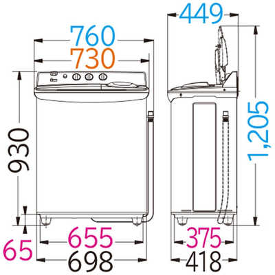 日立　HITACHI 二槽式洗濯機 青空 洗濯5.5kg PS-55AS2-W ホワイト