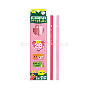 レイメイ 三角かきかた鉛筆2B 6本入 ピンク RE307