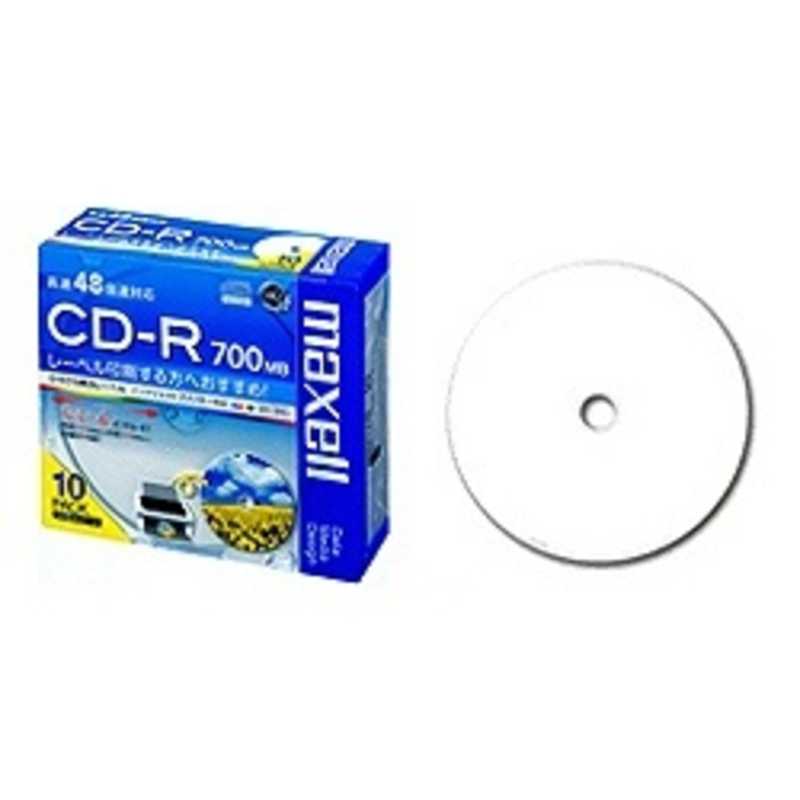 マクセル マクセル データ用CD-R ひろびろシリーズ (48倍速対応)10枚パック CDR700S.WP.S1P10S CDR700S.WP.S1P10S