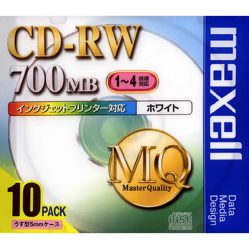マクセル マクセル データ用CD-RW｢1-4倍速対応/700MB｣10枚パック CDRW80PW.S1P10S CDRW80PW.S1P10S