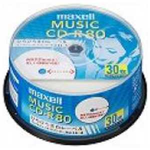 マクセル 音楽用CD-R 80分/30枚「インクジェットプリンタ対応」「ホワイト」 80R30P CDRA80WP.30SP