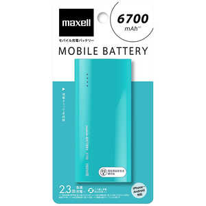 マクセル 【アウトレット】モバイルバッテリー ミントグリーン  6700mAh  1ポート  microUSB  充電タイプ  MPC-C6700PMG