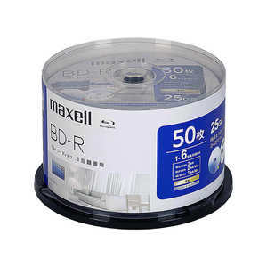 マクセル 録画用ブルーレイディスク BD-R 50枚入り maxell ［50枚 / 25GB / インクジェットプリンター対応］ BRV25WPH.50SP